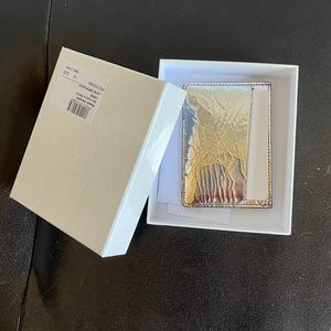 Maison Margiela metallic silver leather cardholder